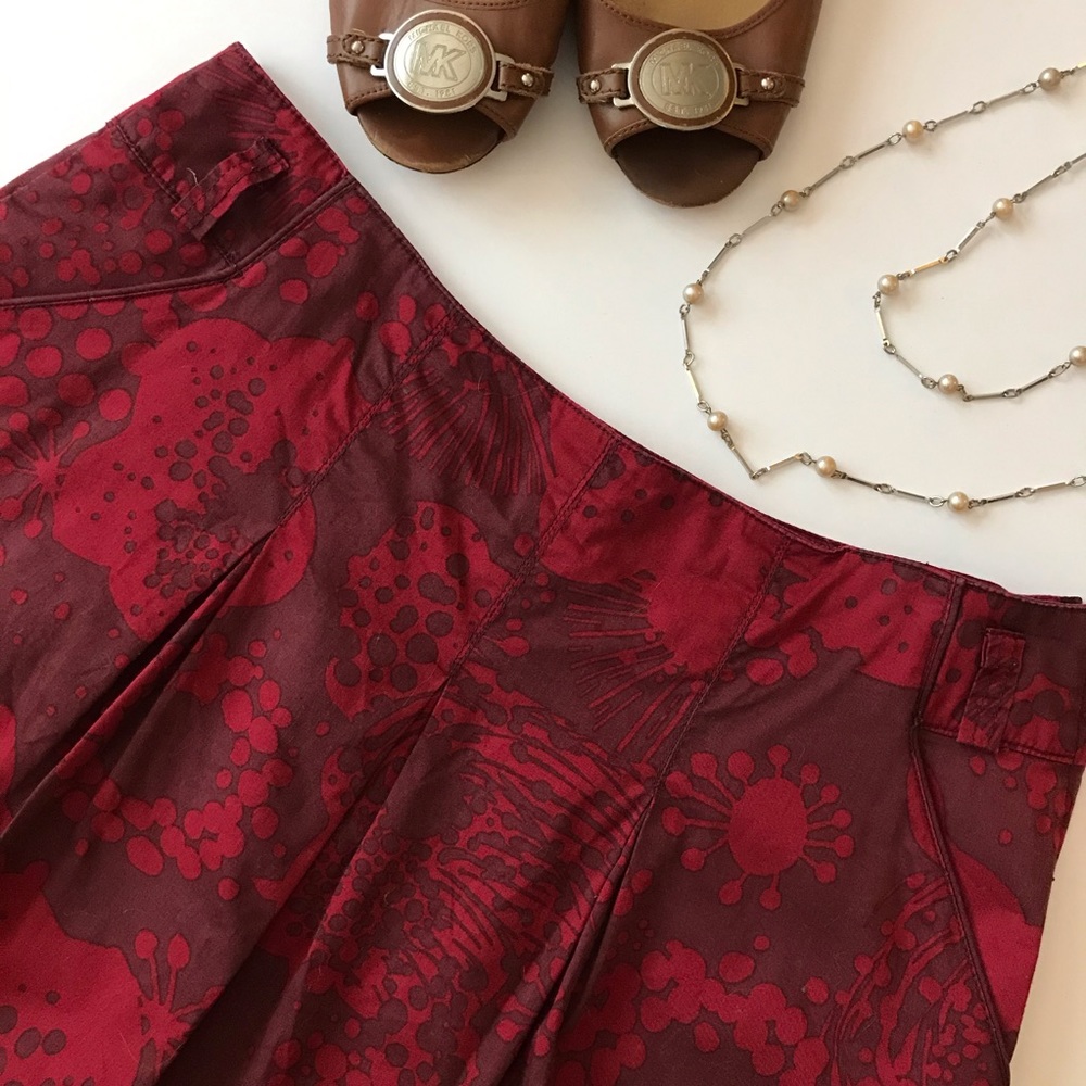 H&M Pleated Print Skirt w/ Pockets